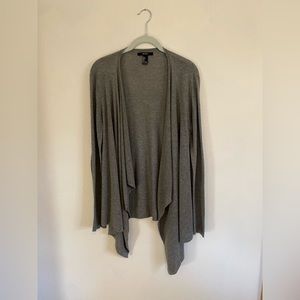 Forever 21 Gray Draped Open Cardigan